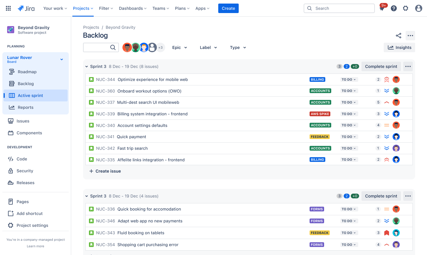 Blog image: Sprint Backlog Example 1: Scrum Product Backlog in Jira