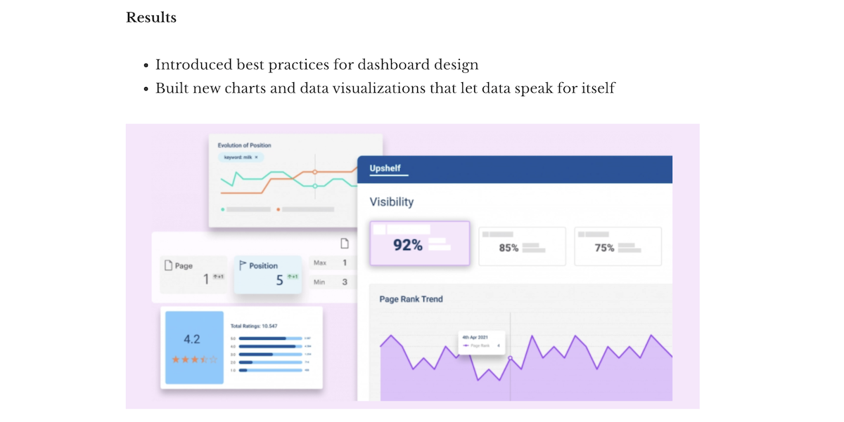 Blog image: product manager portfolio example 1 - results