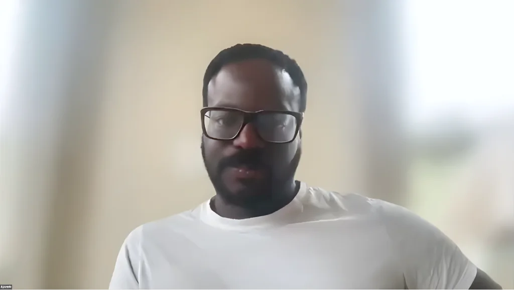 Student on a video call