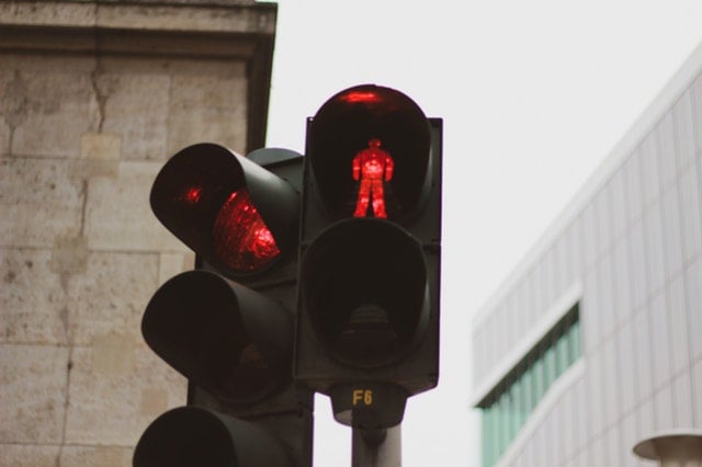 Red light in the city