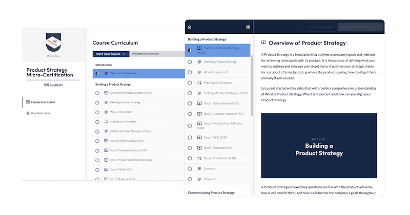 Product Strategy Micro-certification overview