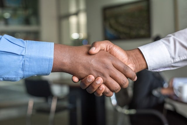 closeup of a handshake