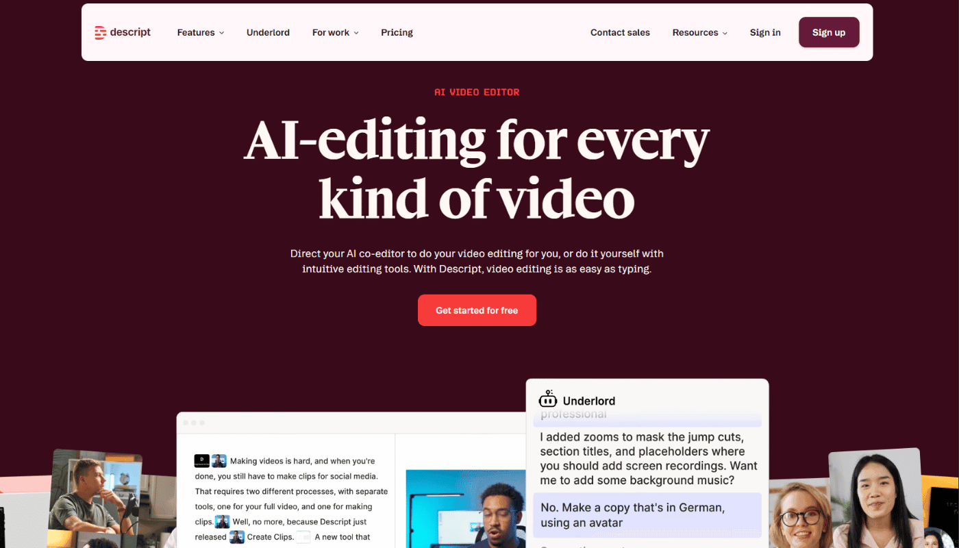descript AI tool for PMs