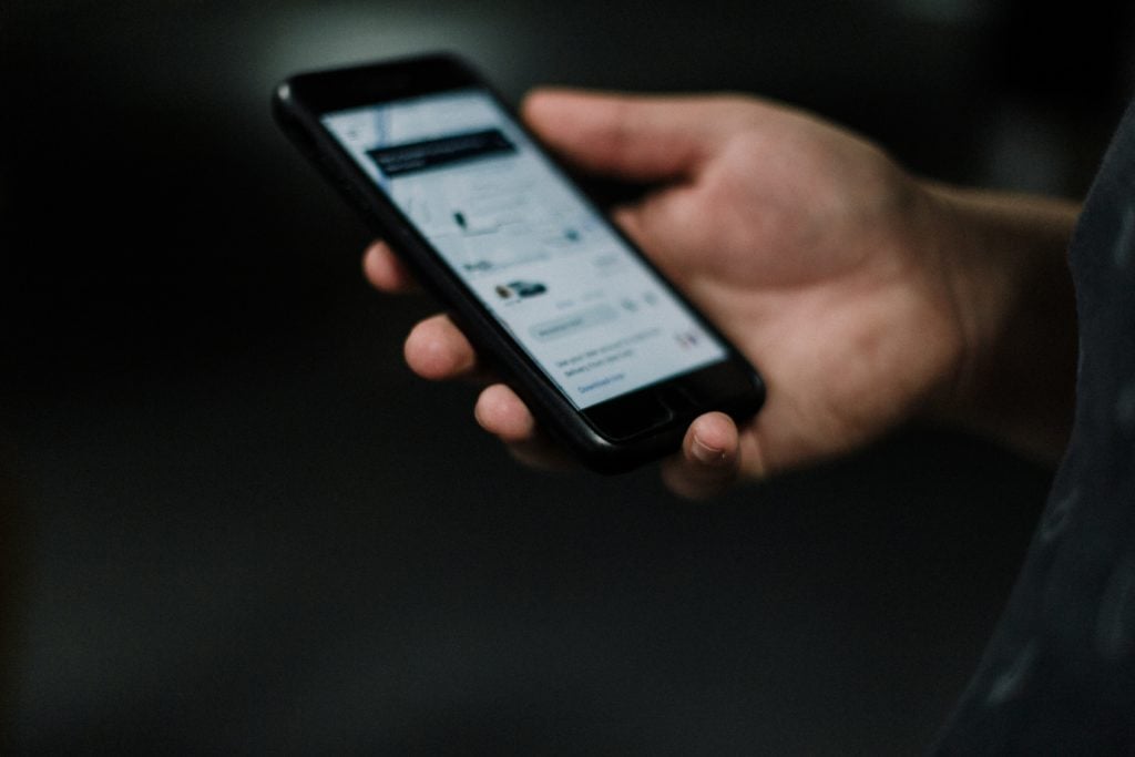 uber app on phone