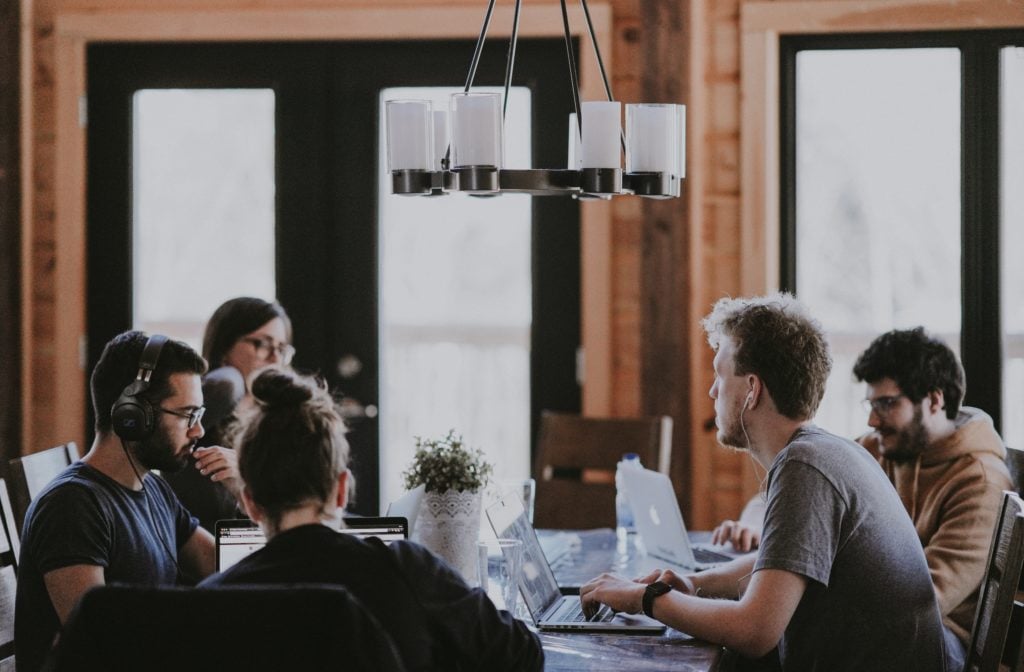 people sitting around table