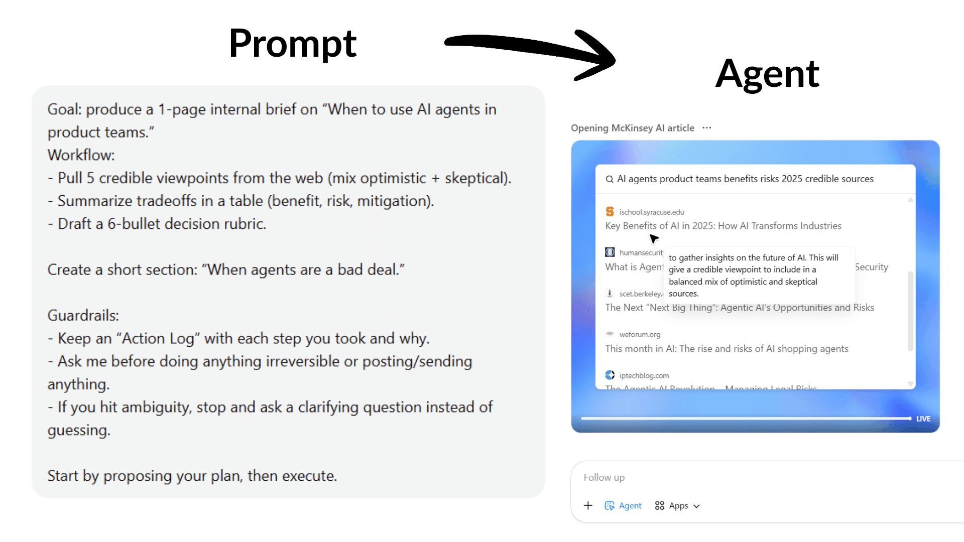 Prompt to agent chat gpt