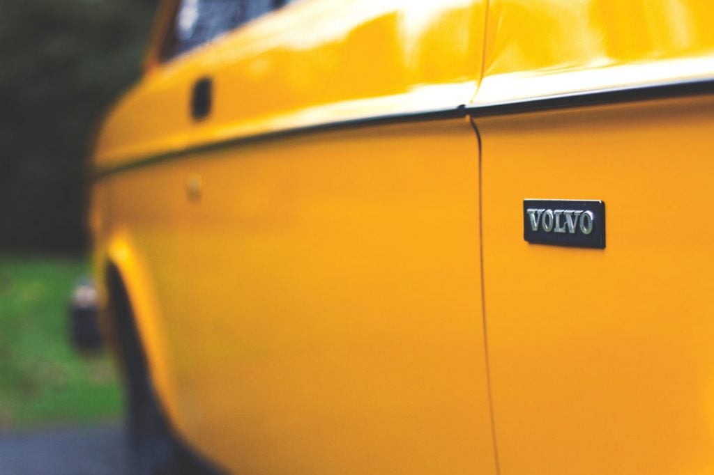 close-up on volvo car